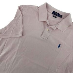 Polo Ralph Lauren Classic Fit Large Pink‎ Cotton Polo Shirt with Navy Logo